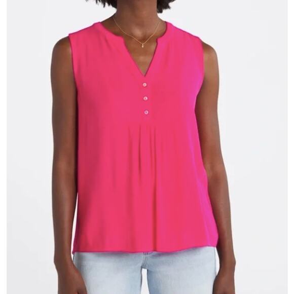 NWT Papermoon StitchFix Pink Magenta Ryan Button Tank Blouse (Size 3X) - Picture 1 of 8